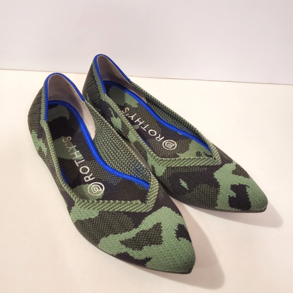 Rothy's - The Point - Olive Camo - Size 6